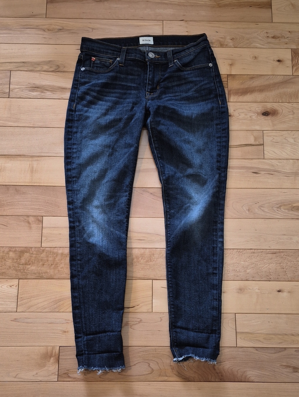 Hudson Women's Size 26 Krista Ankle Super Skinny With Raw Hem Jeans